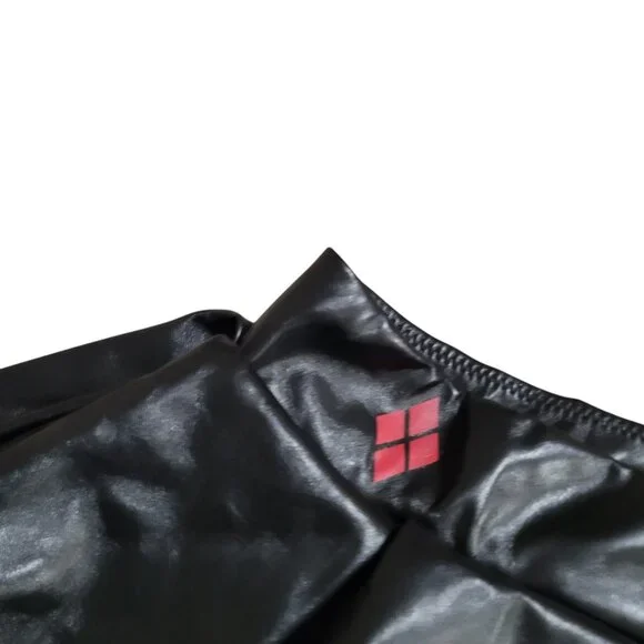 Harley Quinn Size L/XL Skirt Black Faux Leather Tutu Costume - Picture 5 of 13